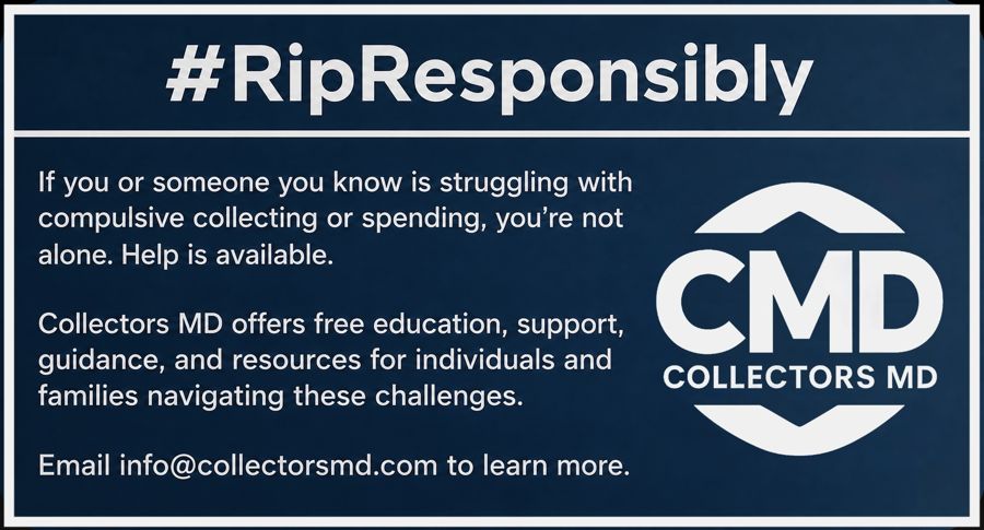 #RipResponsibly &mdash; Collectors MD offers free education, support, guidance, and resources for individuals and families navigating compulsive collecting or spending. Email info@collectorsmd.com to learn more.