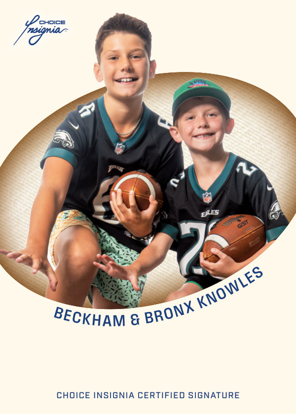 Beckham & Bronx Knowles LFLS trading card &ndash; front